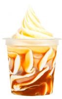 Sundae softijscup caramelsaus