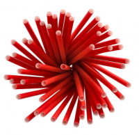 Shake rietjes papier 8mm 25cm rood